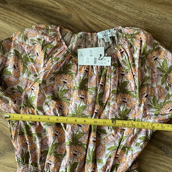J Crew SMOCKED-WAIST MINI DRESS IN LIBERTY® BUTTERFIELD POPPY FABRIC NWT - Picture 7 of 11